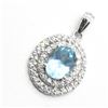 Image 1 : EC94 SILVER BLUE TOPAZ CZ PENDANT