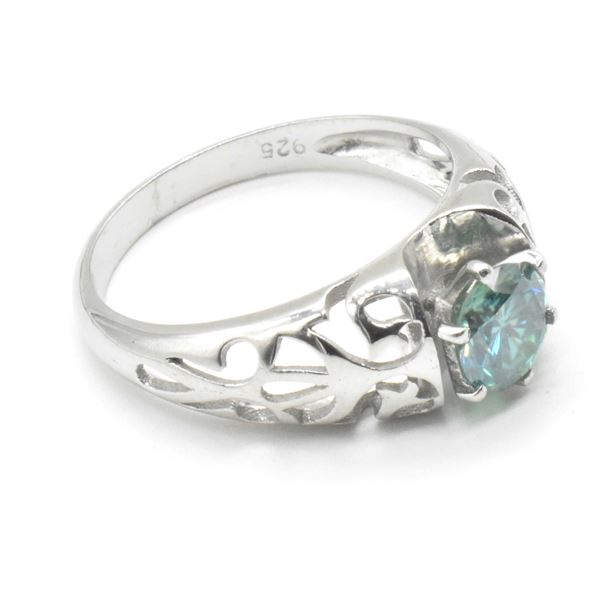 EC96 SILVER MOISSANITE RING