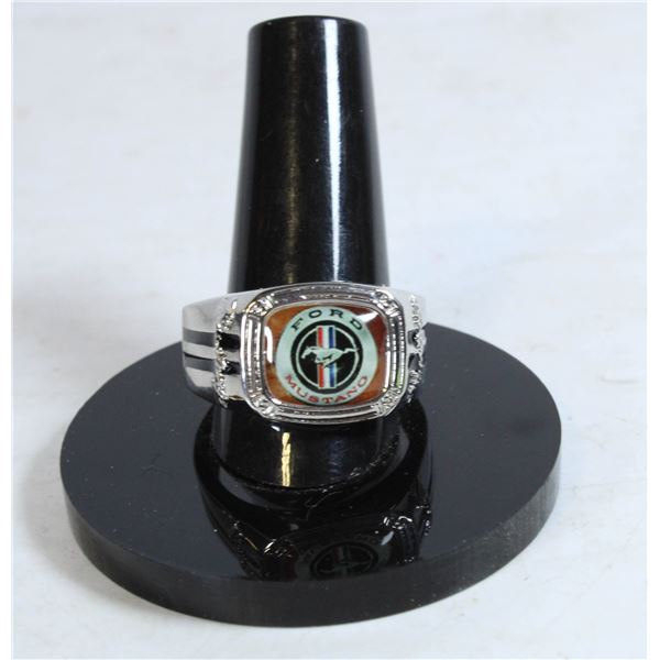 MENS FORD MUSTANG 925 STERLING SILVER RING SIZE 11