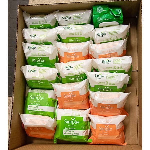 FLAT LOT OF CLEANSING WIPE PRODUCTS