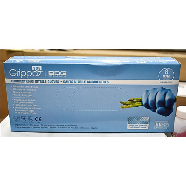 BOB DALE GRIPPAZ  AMBIDEXTROUS NITRILE GLOVES
