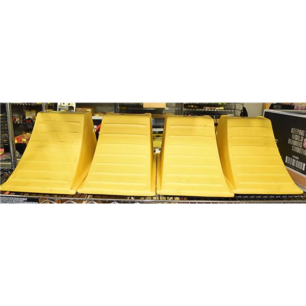 LOT OF FOUR WHEEL CHOCKS