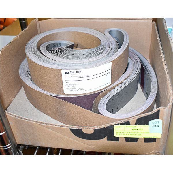 BOX LOT OF 3M CLOTH 3020 BELTS FULL FLEX FILM-LOK