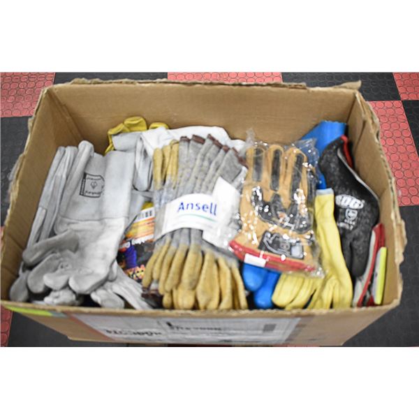 BOX LOT OF WORK GLOVES