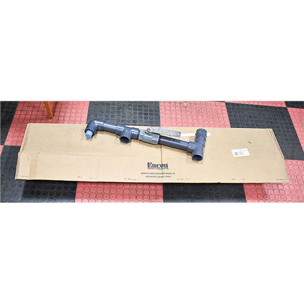 BOX LOT OF PLASTIC PLUMBING PIPE AND CONNECTORS