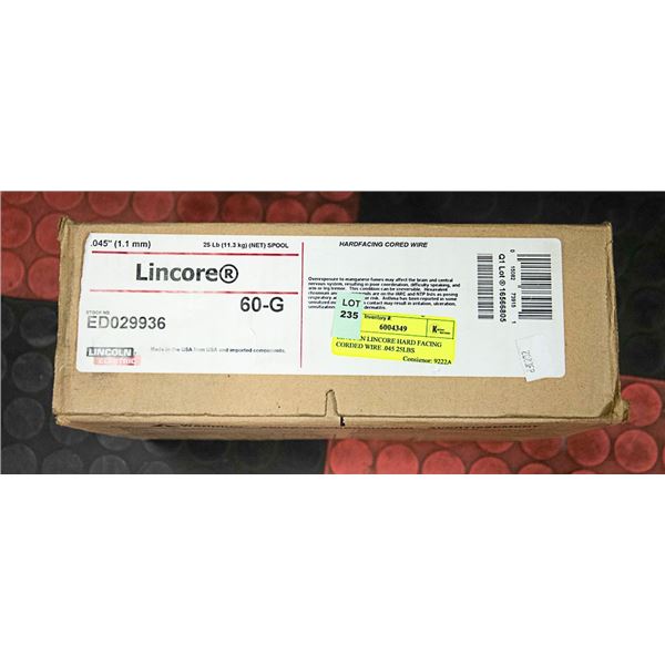 LINCOLN LINCORE HARD FACING CORDED WIRE .045 25LBS