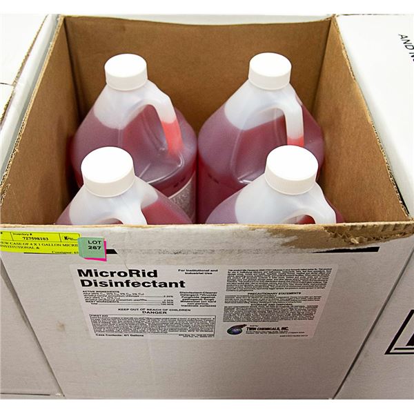NEW CASE OF 4 X 1 GALLON MICRORID INSTITUTIONAL &