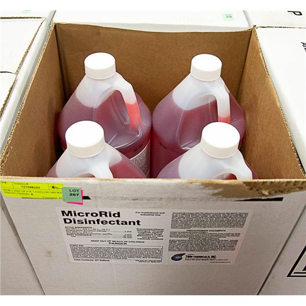 NEW CASE OF 4 X 1 GALLON MICRORID INSTITUTIONAL &
