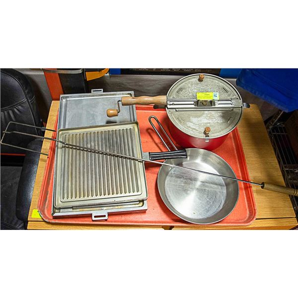 CABELA'S CAMPING POPCORN MAKER,  TWO CAMPING