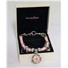 Image 2 : PINK CHARM BRACELET WITH WATCH, CHARMS &