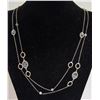 Image 1 : .925 SILVER 47 INCH NECKLACE WITH GEMSTONES
