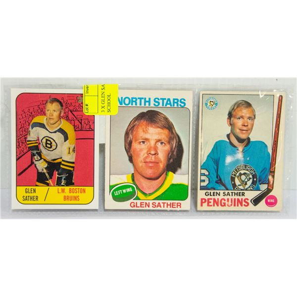 3 X GLEN SATHER CARDS OLD SCHOOL