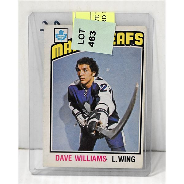 DAVE "TIGER" WILLIAMS ROOKIE CARD 1976 O-P-CHEE