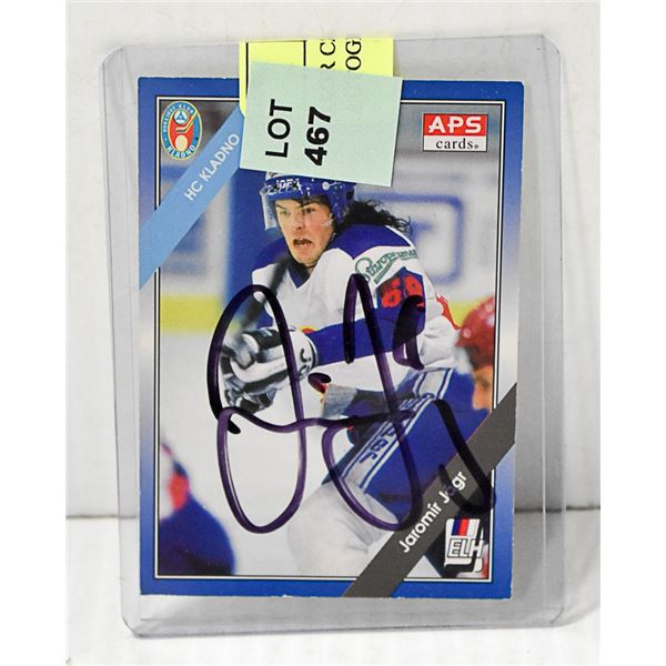 JAGR CZECH ROOKIE CARD AUTOGRAPHED IN PERSON