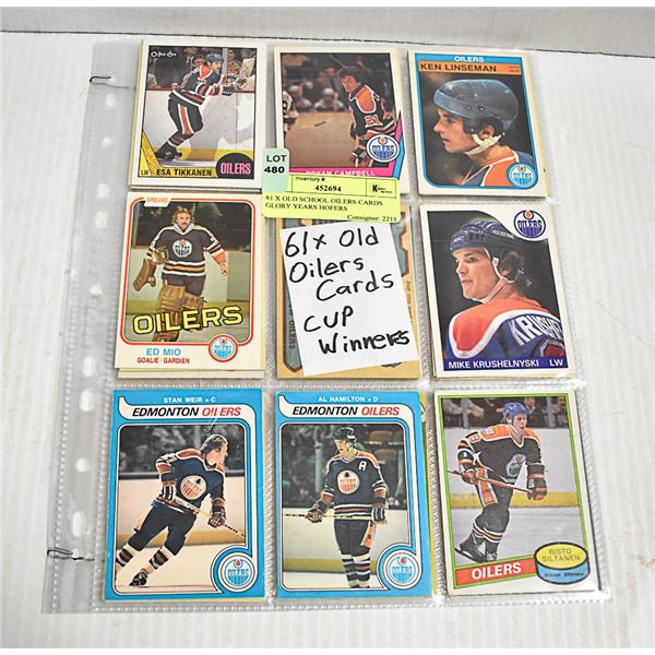61 X OLD SCHOOL OILERS CARDS GLORY YEARS HOFERS