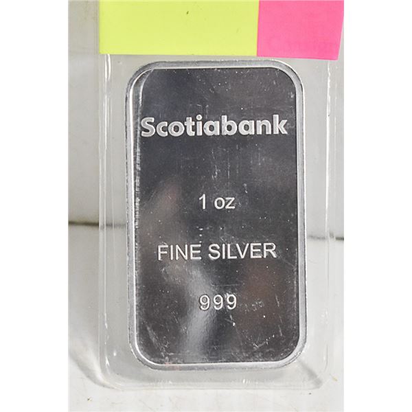 1 TROY OUNCE .999 SILVER BAR