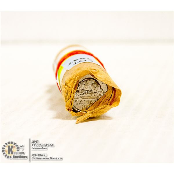 RBC SHOTGUN ROLL OF 1968 CANADIAN NICKELS BU