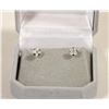 Image 1 : NEW WHITE TOPAZ AND 925 SILVER STUD EARRINGS