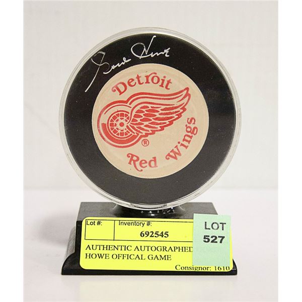 AUTHENTIC AUTOGRAPHED GORDIE HOWE OFFICAL GAME