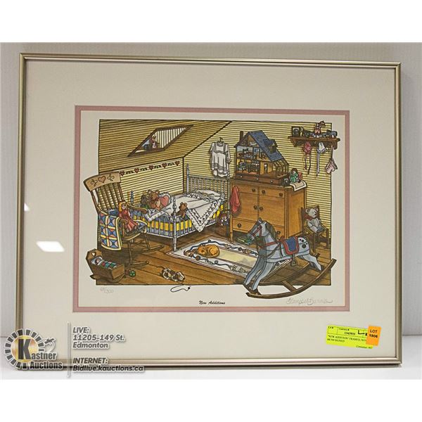 "NEW ADDITION" FRAMED, NUMBERED 68/300 SIGNED