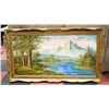 Image 1 : MOUNTAIN SCENE OIL ON CANVAS WALL ART