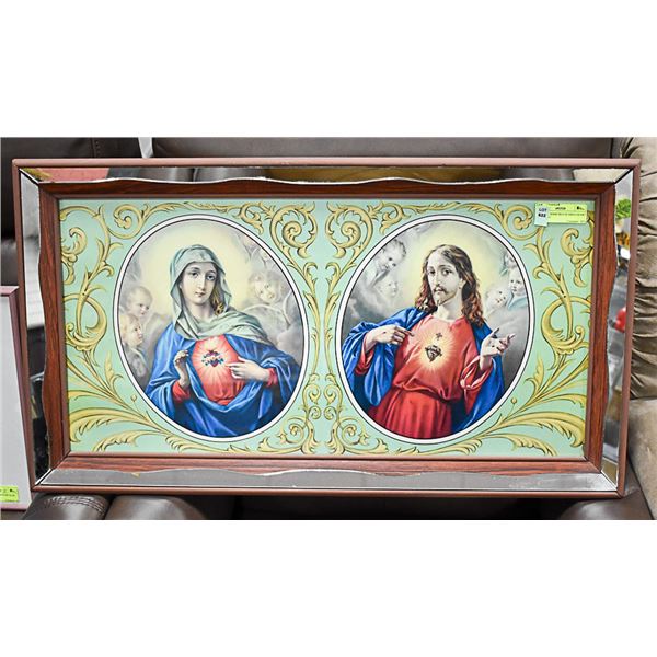 VINTAGE MIRRORED SCARED HEART WALL ART