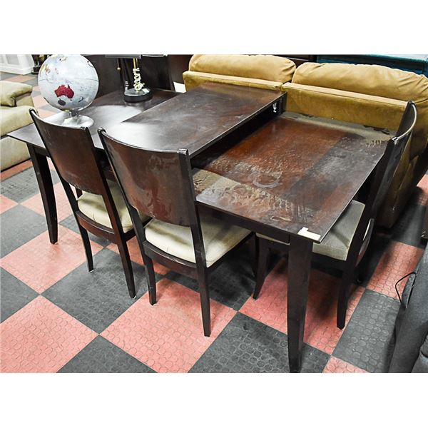 BROWN DINING SET W/ LEAF