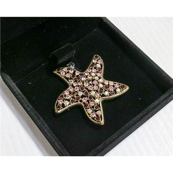 STARFISH RHINESTONE BROOCH