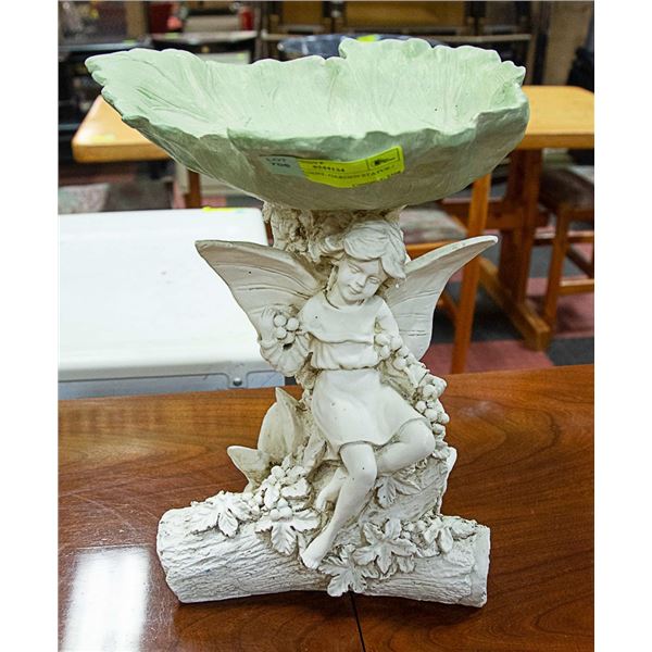 12" TALL ANGEL GARDEN STATUE / BIRD BATH