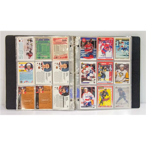 BINDER OF HOCKEY CARDS - VARIOUS YEARS AND TYPES