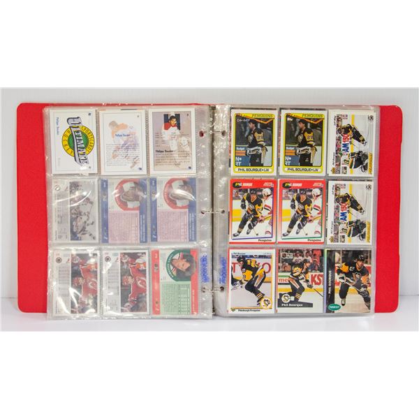 BINDER OF HOCKEY CARDS - VARIOUS YEARS AND TYPES