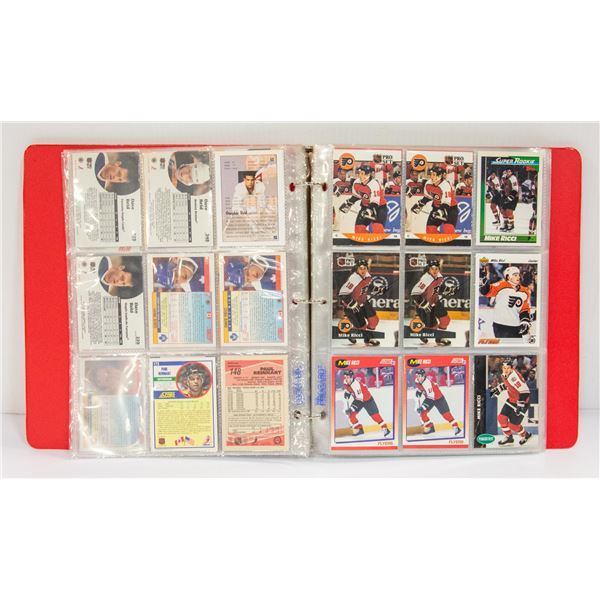 BINDER OF HOCKEY CARDS - VARIOUS YEARS AND TYPES