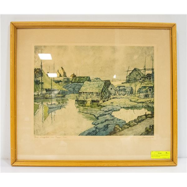 VINTAGE PRINT OF PEGGY'S COVE - GREY STAGGLERS