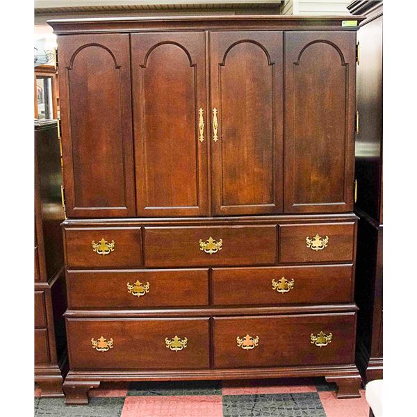 LARGE KINCAID DARK CHERRY WOOD ARMOIRE