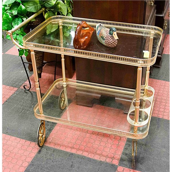 BRASS LIQUOR TROLLEY