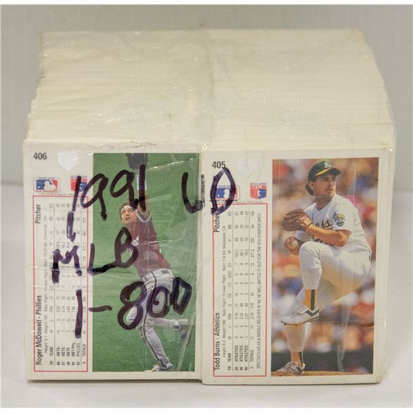 1991 UPPER DECK BASEBALL SET # 1 - 800 MANY RC'S