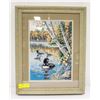 Image 1 : FRAMED CROSS STICH MALLARD DUCK SCENE