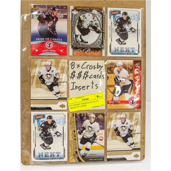 8 X CROSBY INSERTS HI VALUE GROUP OF CARDS
