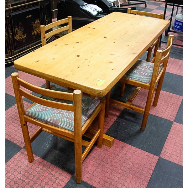 PINE RUSTIC TABLE AND 4 CHAIRS