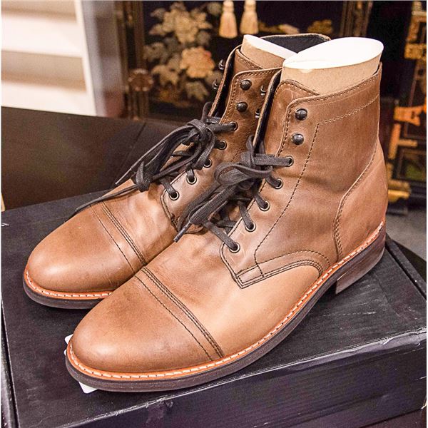 HANDMADE NATURAL CAPTAIN BOOT LEATHER SIZE 11.5