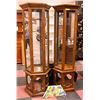 Image 1 : 2 CURIO CABINET- BROWN GLASS SHELF  CURIO CABINET