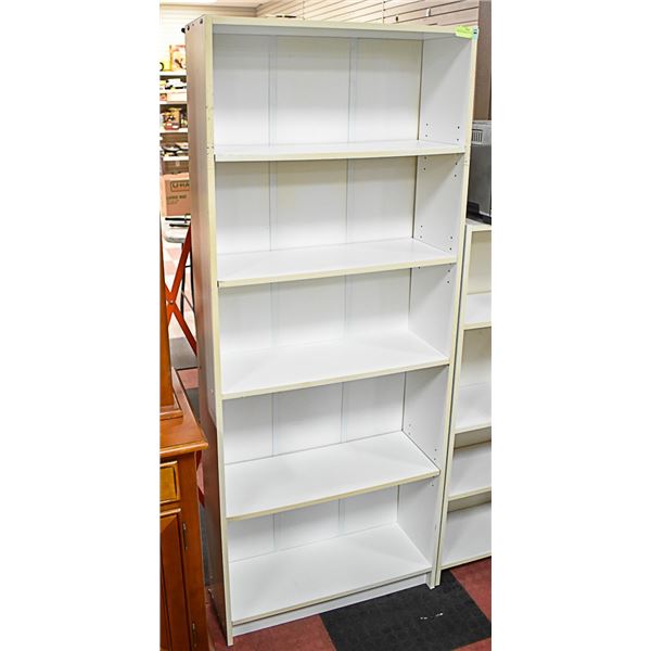 WHITE BOOKSHELF W/ 5 SHELVES