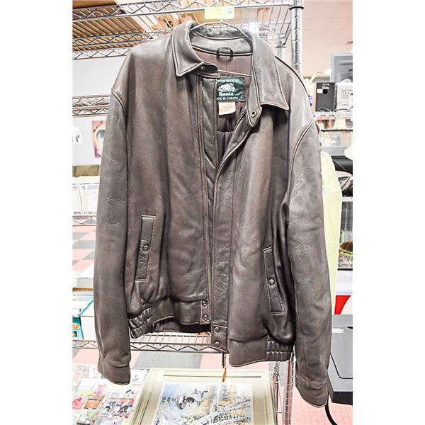 ROOTS SIZE LARGE LEATHER JACKET