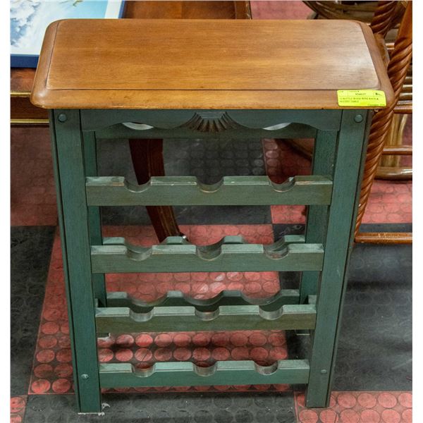 12 BOTTLE WOOD WINE RACK &  ACCENT TABLE