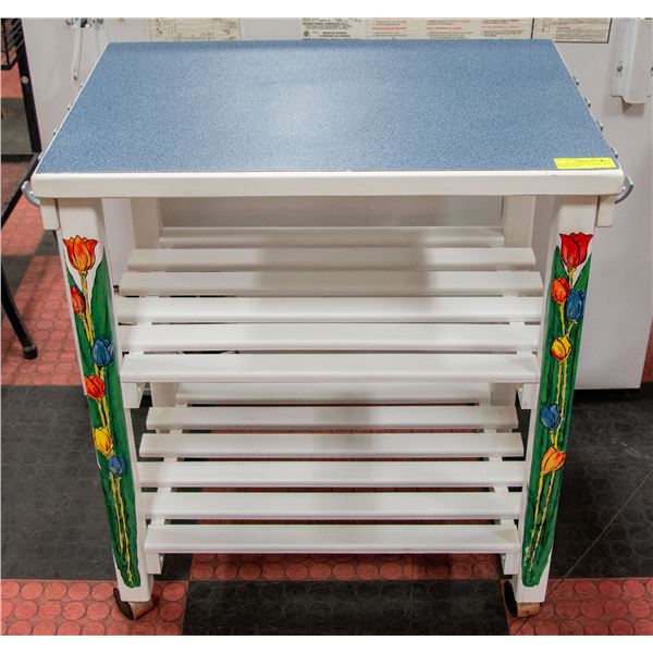 ROLLING KITCHEN COUNTER TOP & STORAGE CART