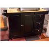 Image 1 : BLACK ROLLING KITCHEN ISLAND