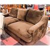 Image 1 : LARGE BROWN FABRIC SOFA AND SECTIONAL