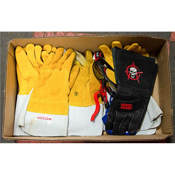 BOX WITH 3 PAIRS OF WELDERS GLOVES (SIZE 9 &
