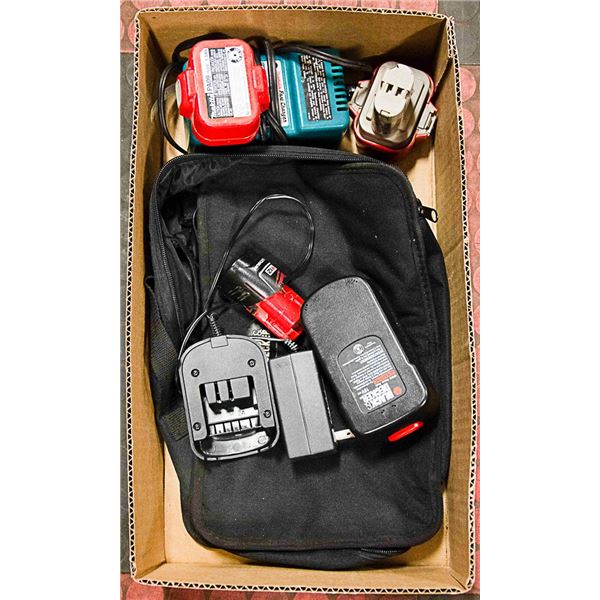 BOX OF BRAND NAME POWER TOOL BATTERIES &