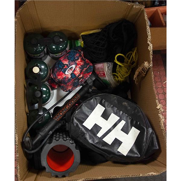 XL BOX FULL OF CAMPING/FITNESS GEAR INCL.